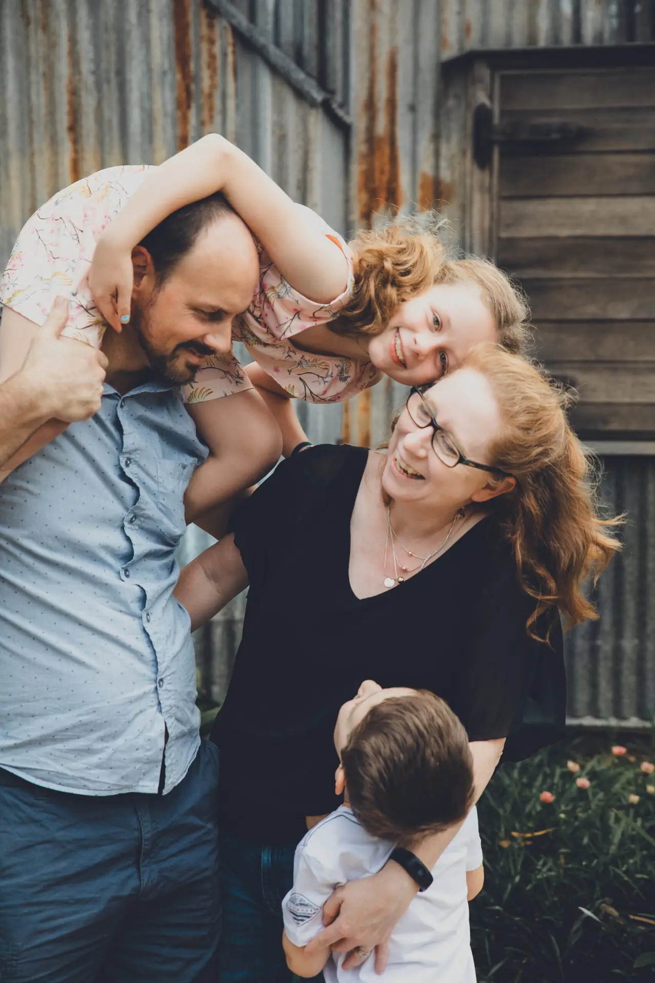 Mum and dad with kids